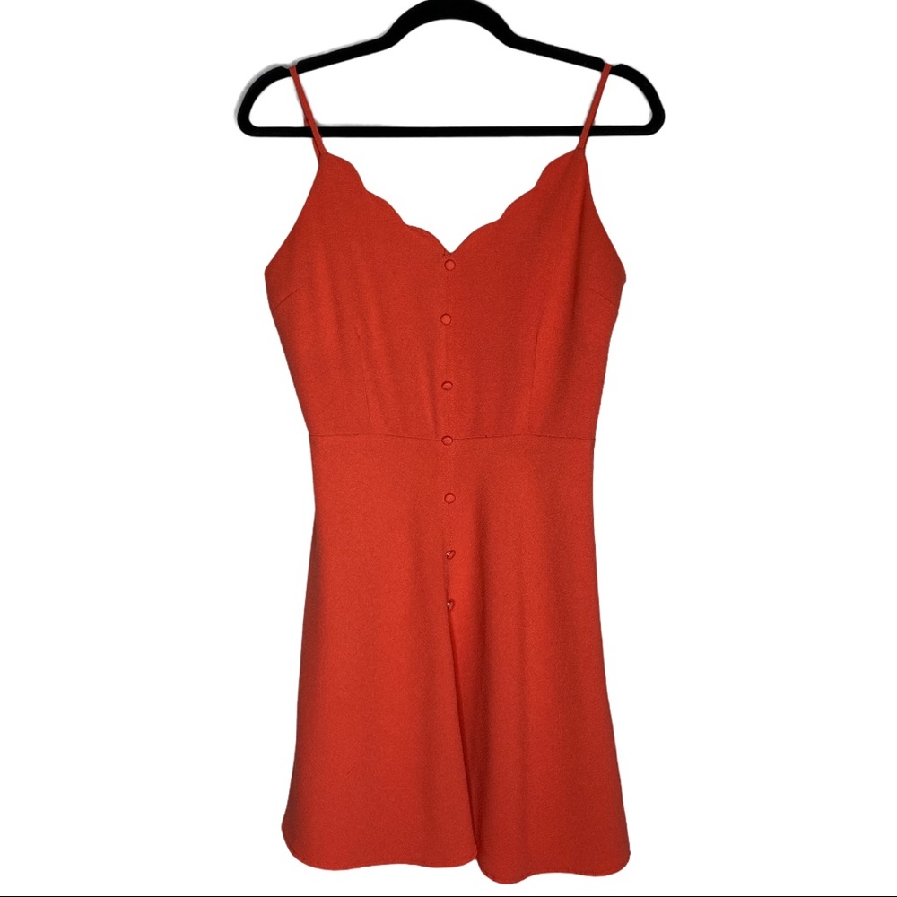 Mine coral pink scalloped tank dress size large - Picture 1 of 7